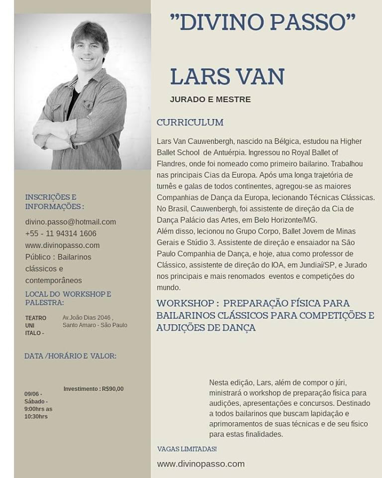Lars van Cauwenbergh como professor e jurado do Divino Passo 2018