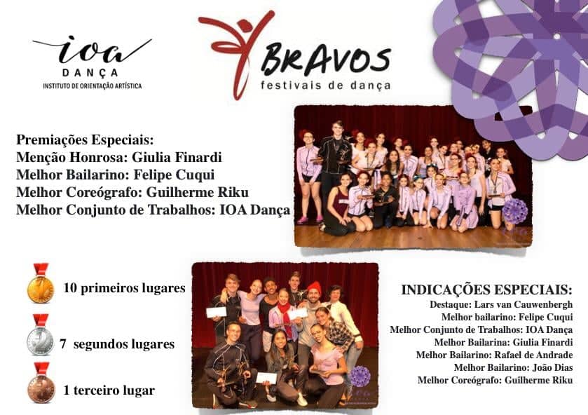 Bravos Dança 2019 (13 e 14 de abril) – Teatro Unítalo – Santo Amaro (SP)