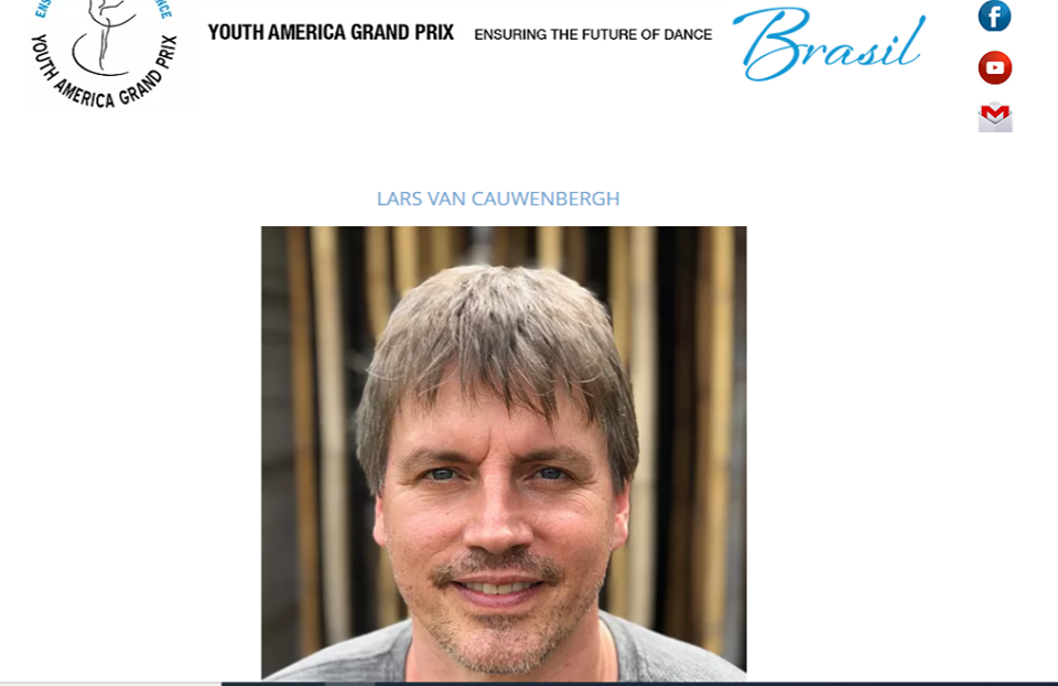 Lars van Cauwenbergh como professor convidado do YAGP – Youth America Grand Prix – Brasil