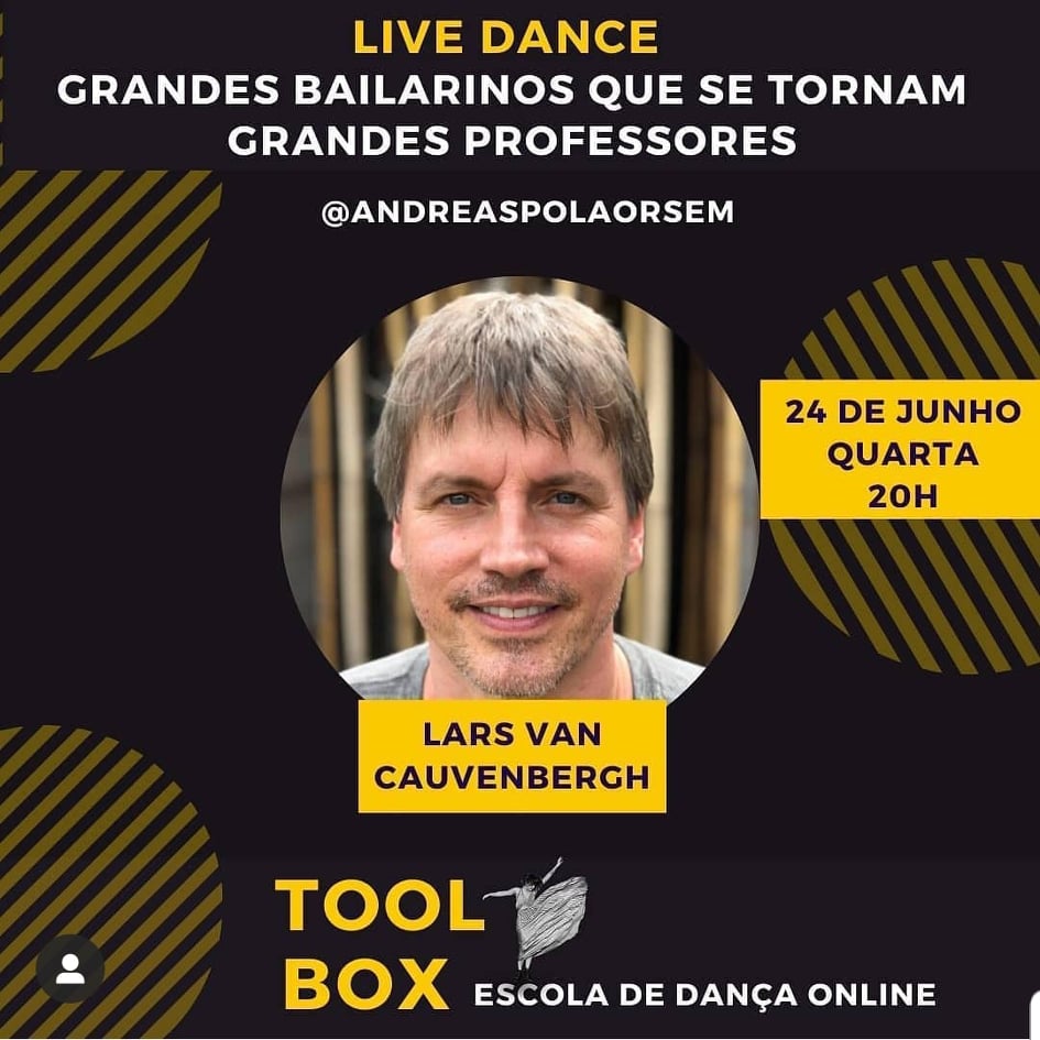 Lars van Cauwenbergh em live “GRANDES BAILARINOS QUE SE TORNARAM GRANDES PROFESSORES”