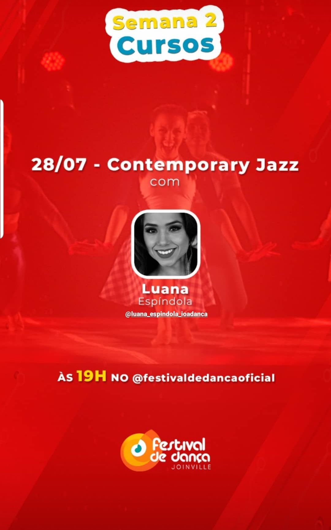 Luana Espíndola ministra curso em Live para Festival de Dança de Joinville