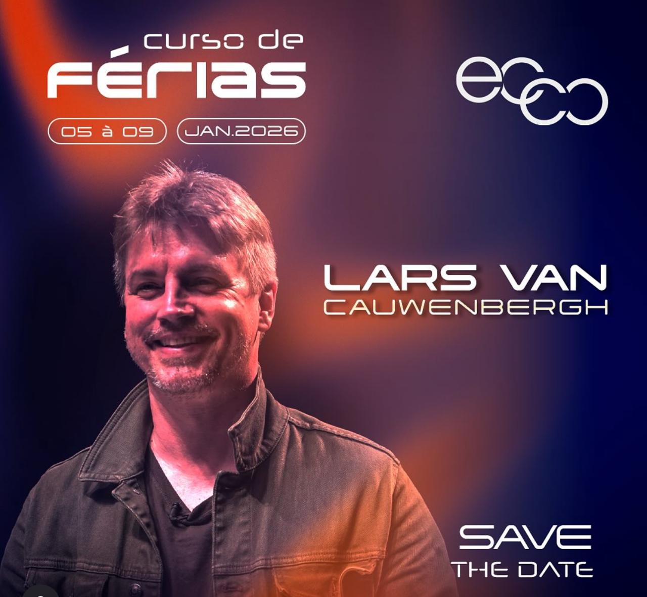 Lars van Cauwenbergh ministra aula no Curso de Férias da Ecco Centro de Artes – São Paulo – SP