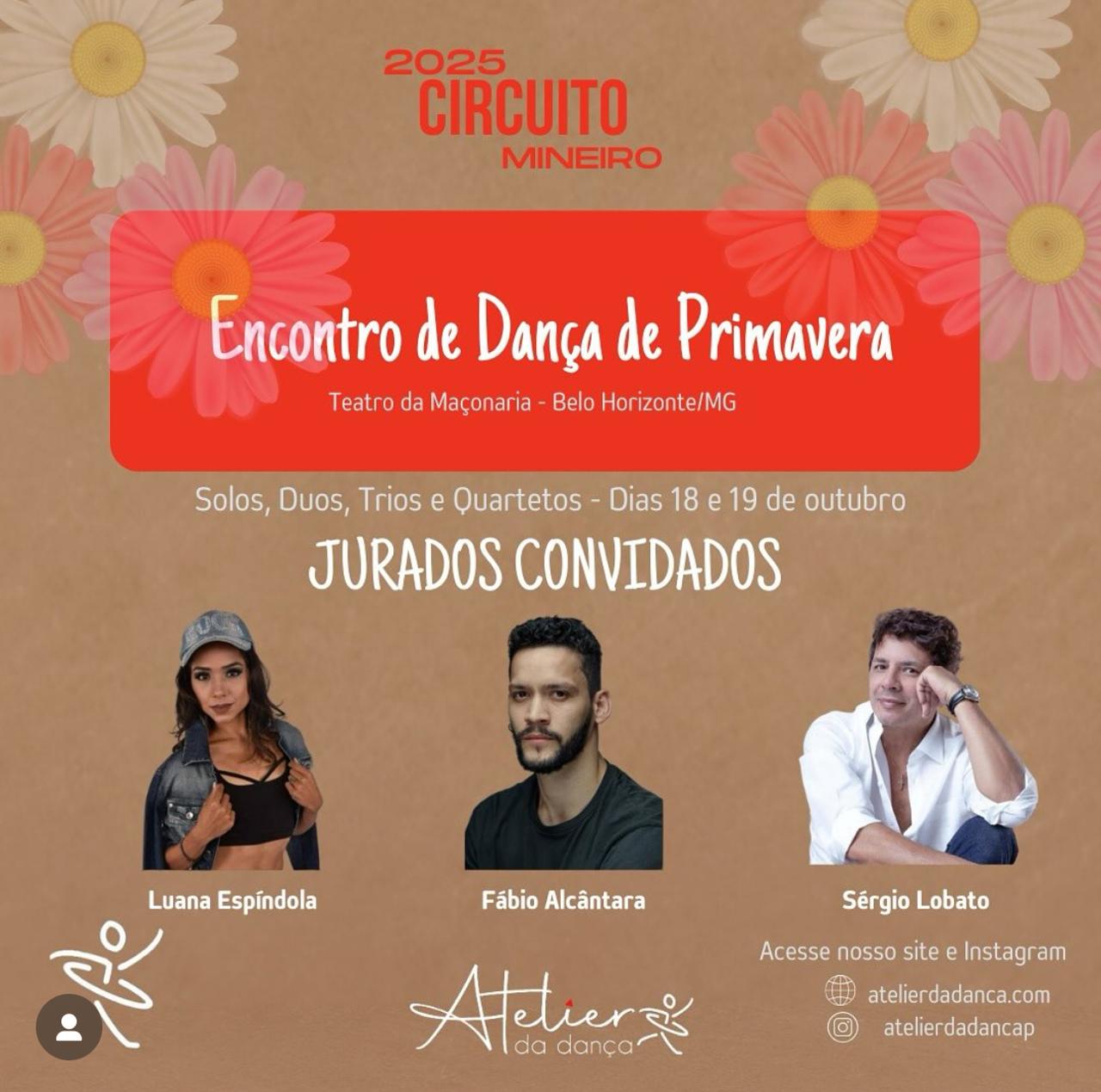 Luana Espíndola jurada no Circuito Mineiro – Encontro de Dança de Primavera 2025 – Belo Horizonte – MG