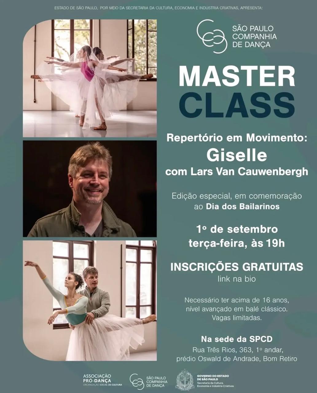 Masterclass “Repertório em Movimento: Giselle” com Lars Van Cauwenbergh na São Paulo Companhia de Dança